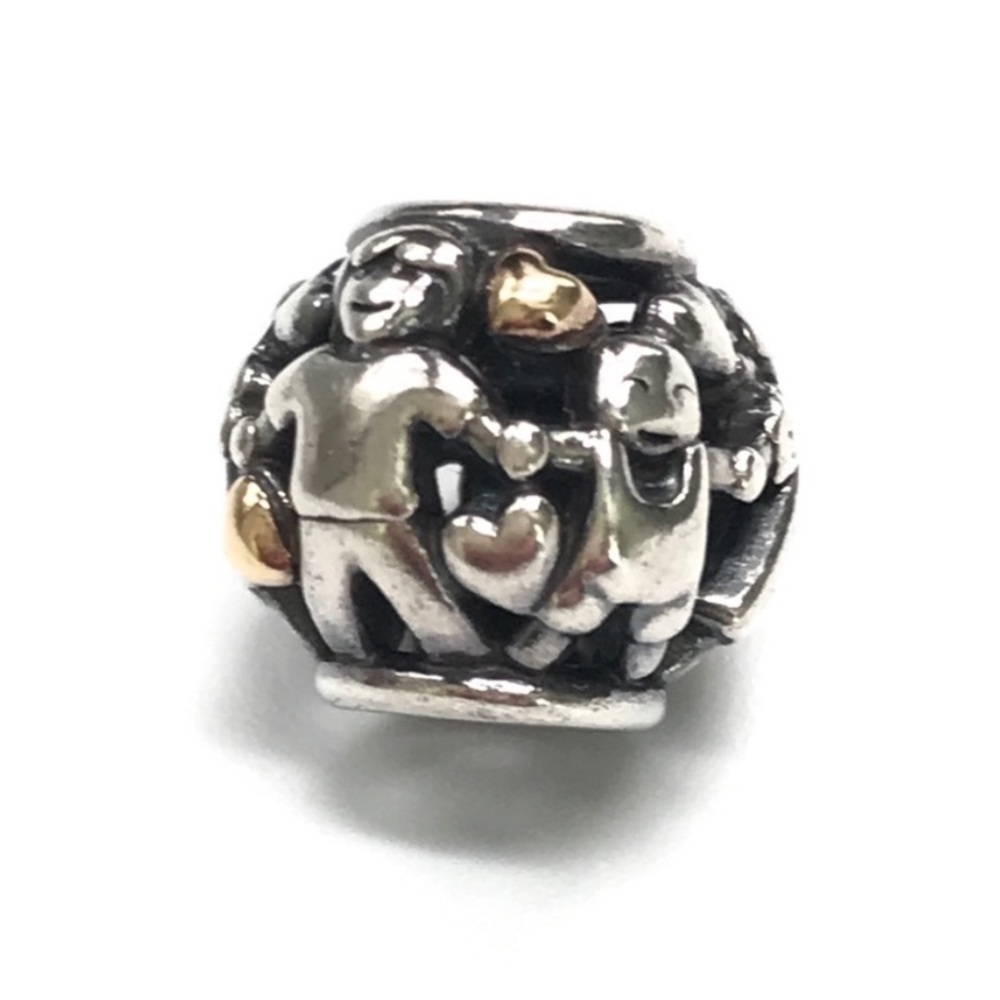 Pandora 925 & 14K Gold Rare Retired Family Forever Bead Charm